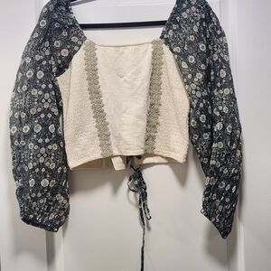 Forever That Girl Floral Puff Sleeve Crop Top. Boho, Fairy, Coquette.